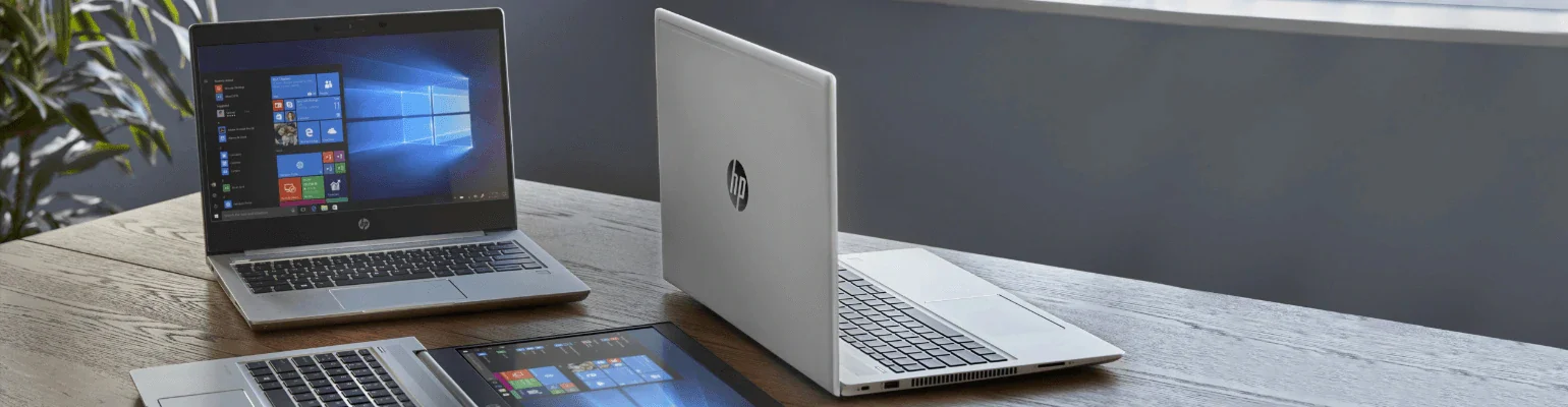 hp showroom banner with latest 1th gen laptop